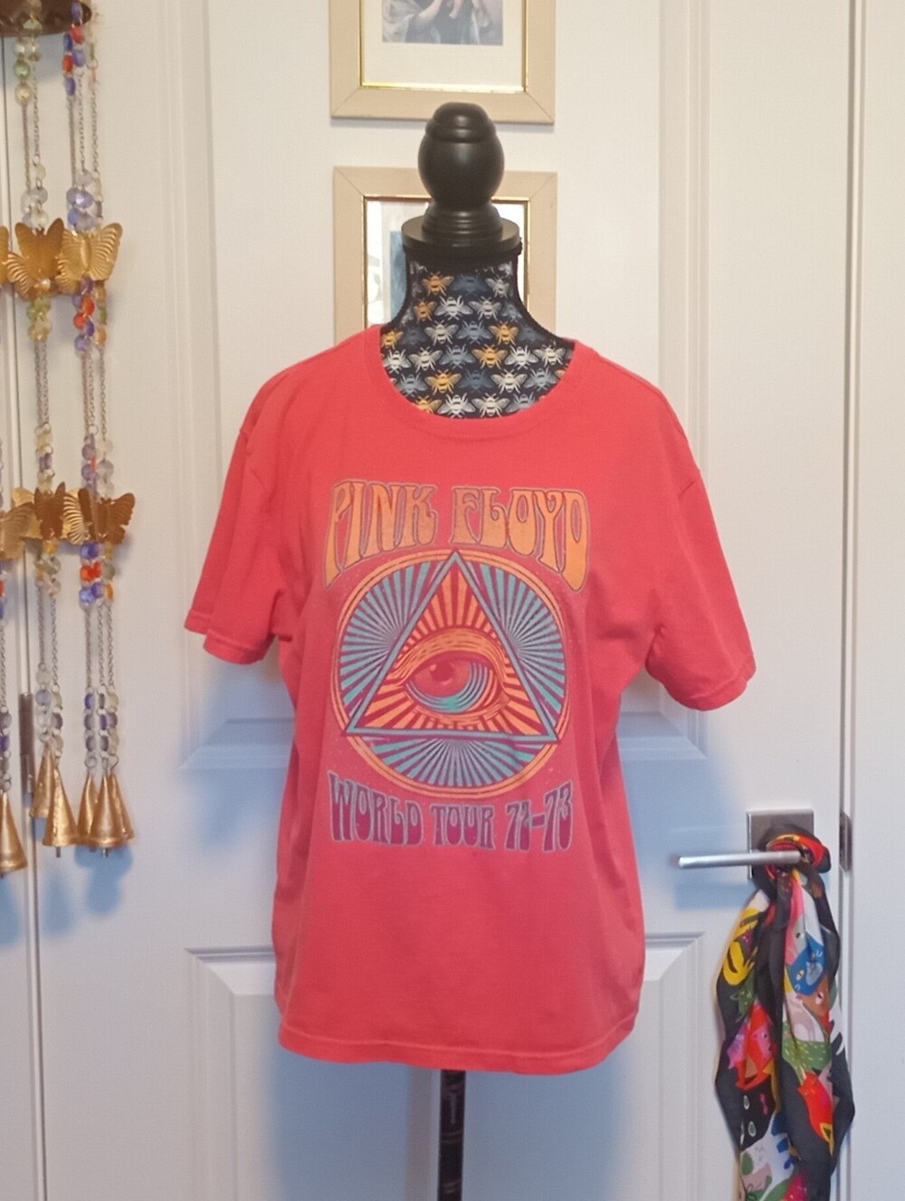 Salmon coloured Pink Floyd World Tour Tee
